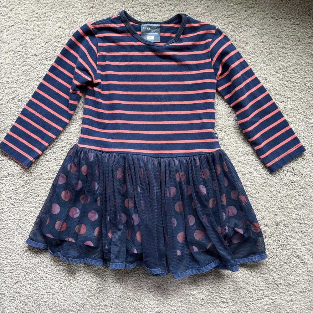 Tobydoo striped Navy and Red Kids Dress